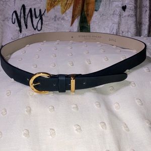 REVOLVE Black Belt with Gold Buckle
